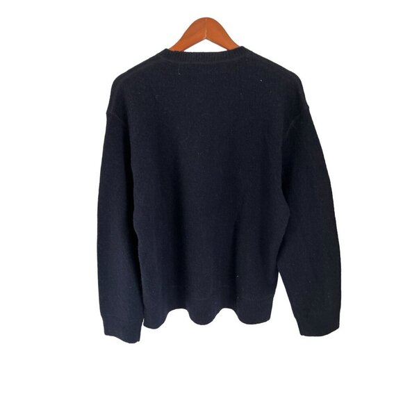 POLO Ralph Lauren Crewneck Knitted 100% Lambswool Sweater Navy Blue Size Med - Picture 6 of 9
